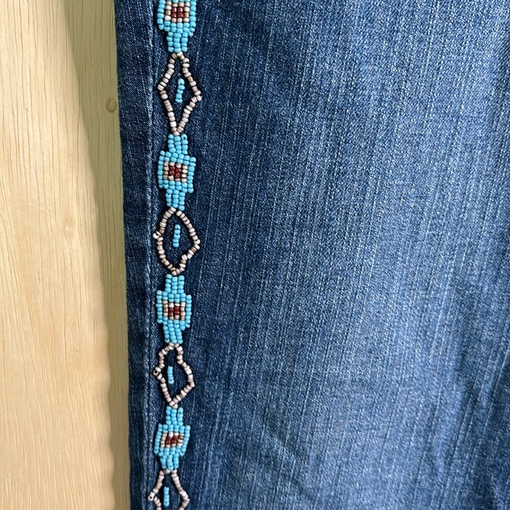 Ralph Lauren Jeans Southwestern beaded jeans. Size 8 petite. - Picture 3 of 8